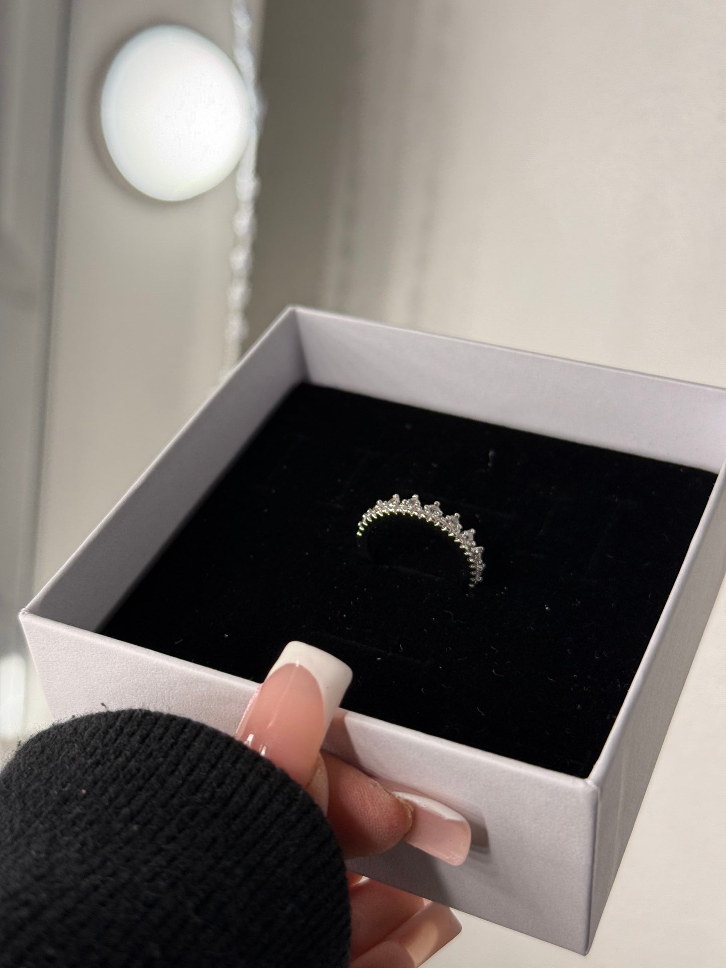 Silver plated tiara ring (size 6,7,8,9 available )