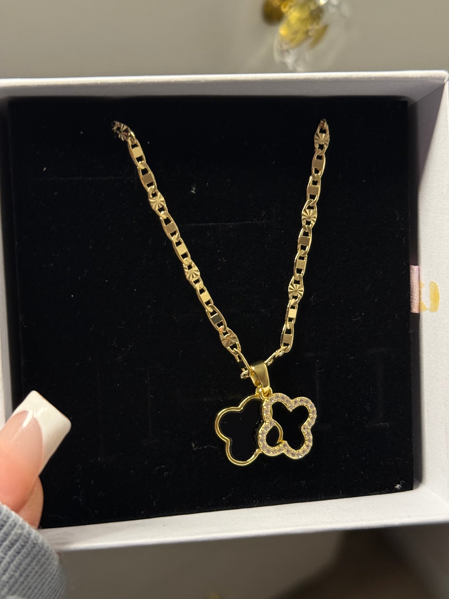 Black clover necklace