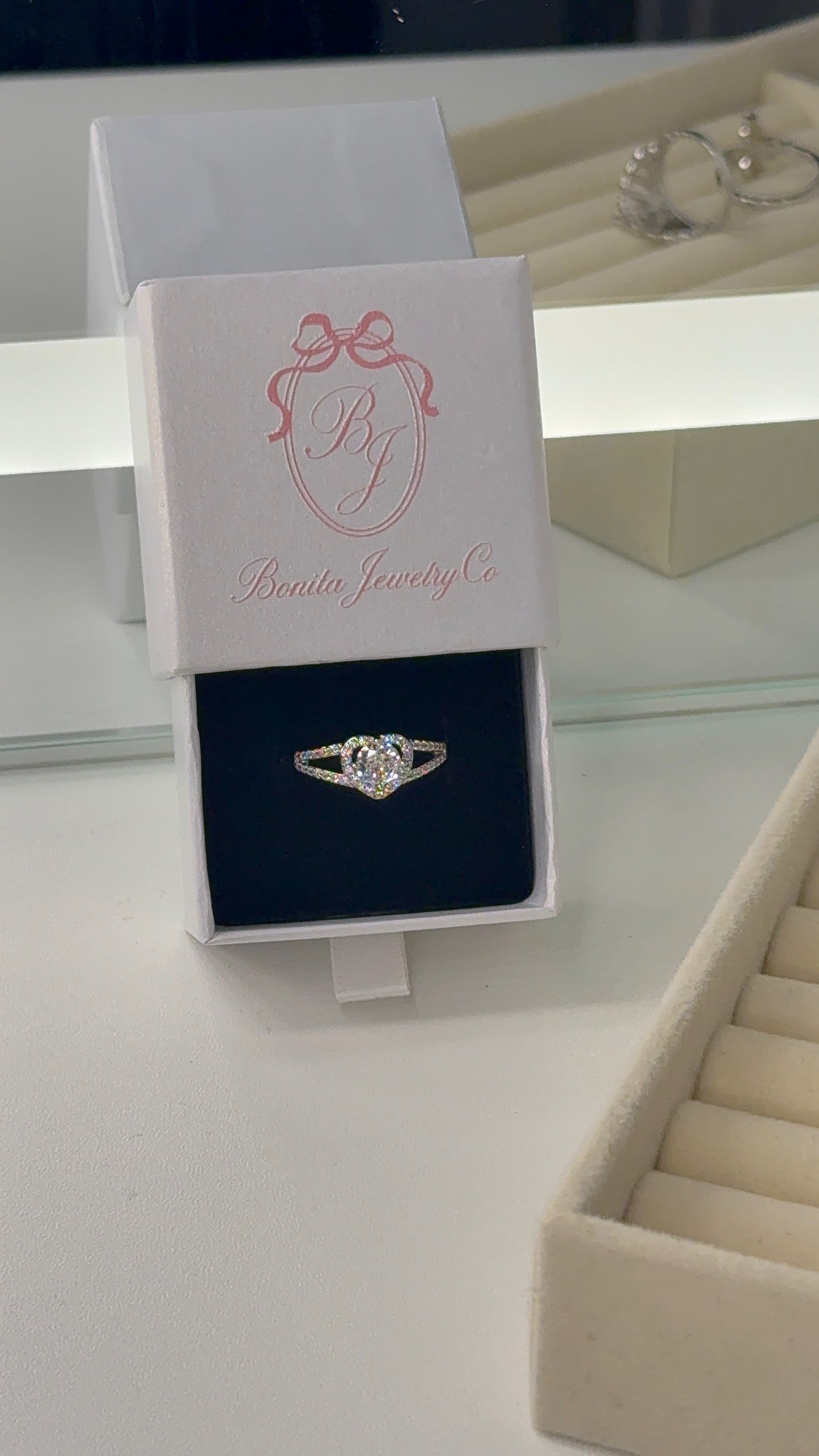 Silver heart ring size 7