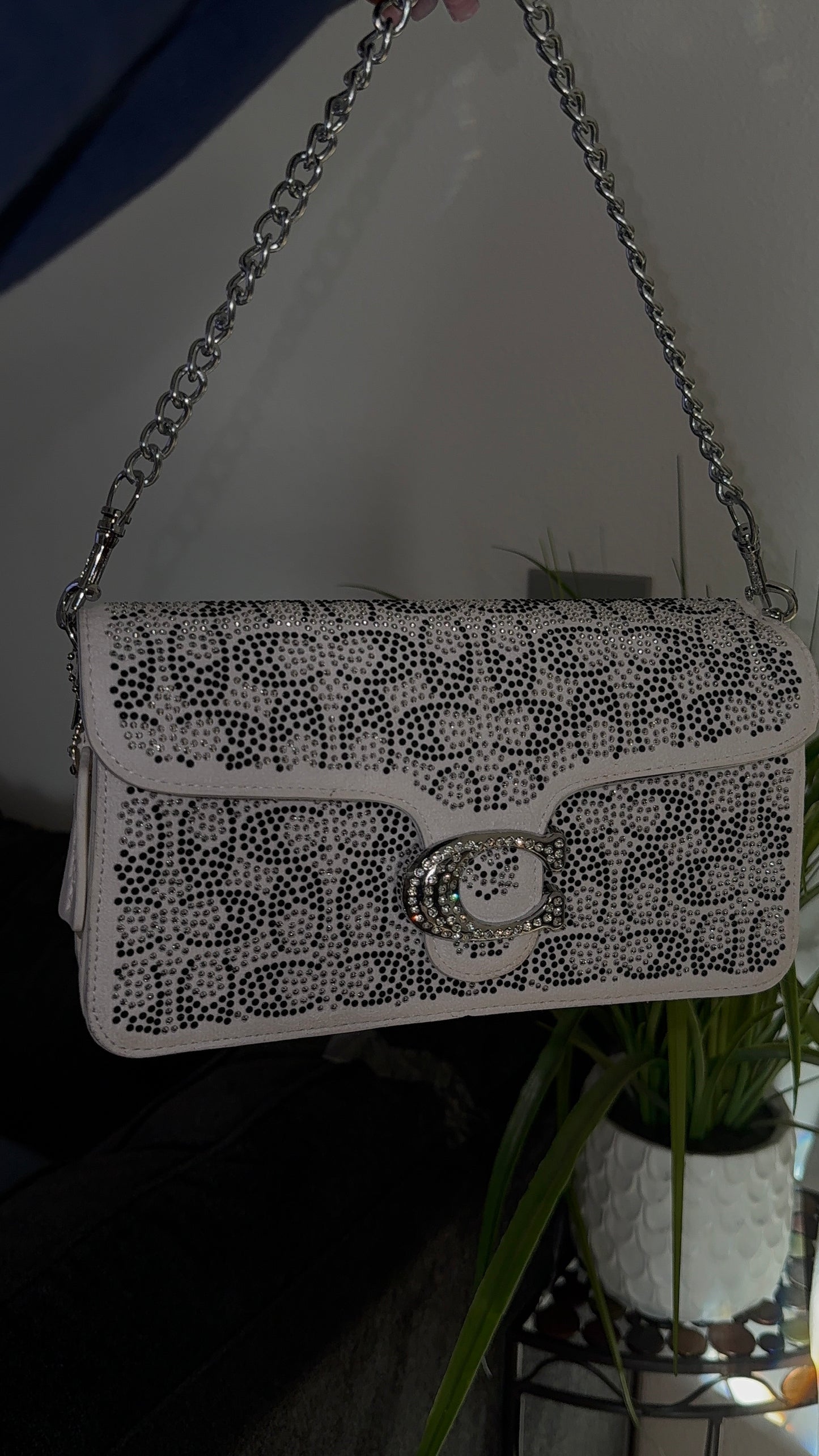 Sparkly white purse
