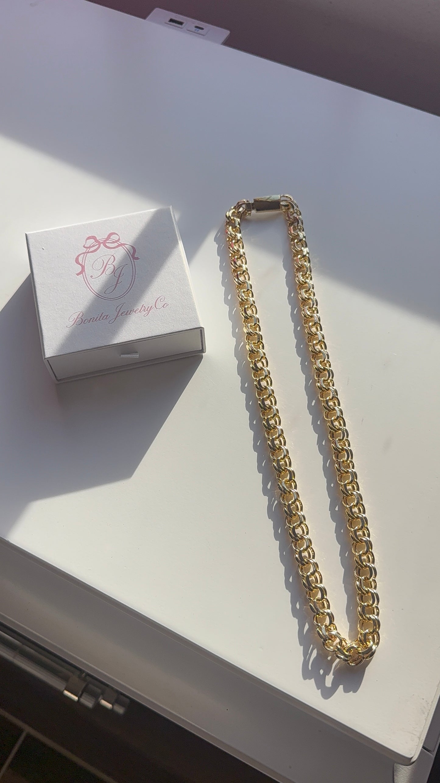 Gold plated link chain