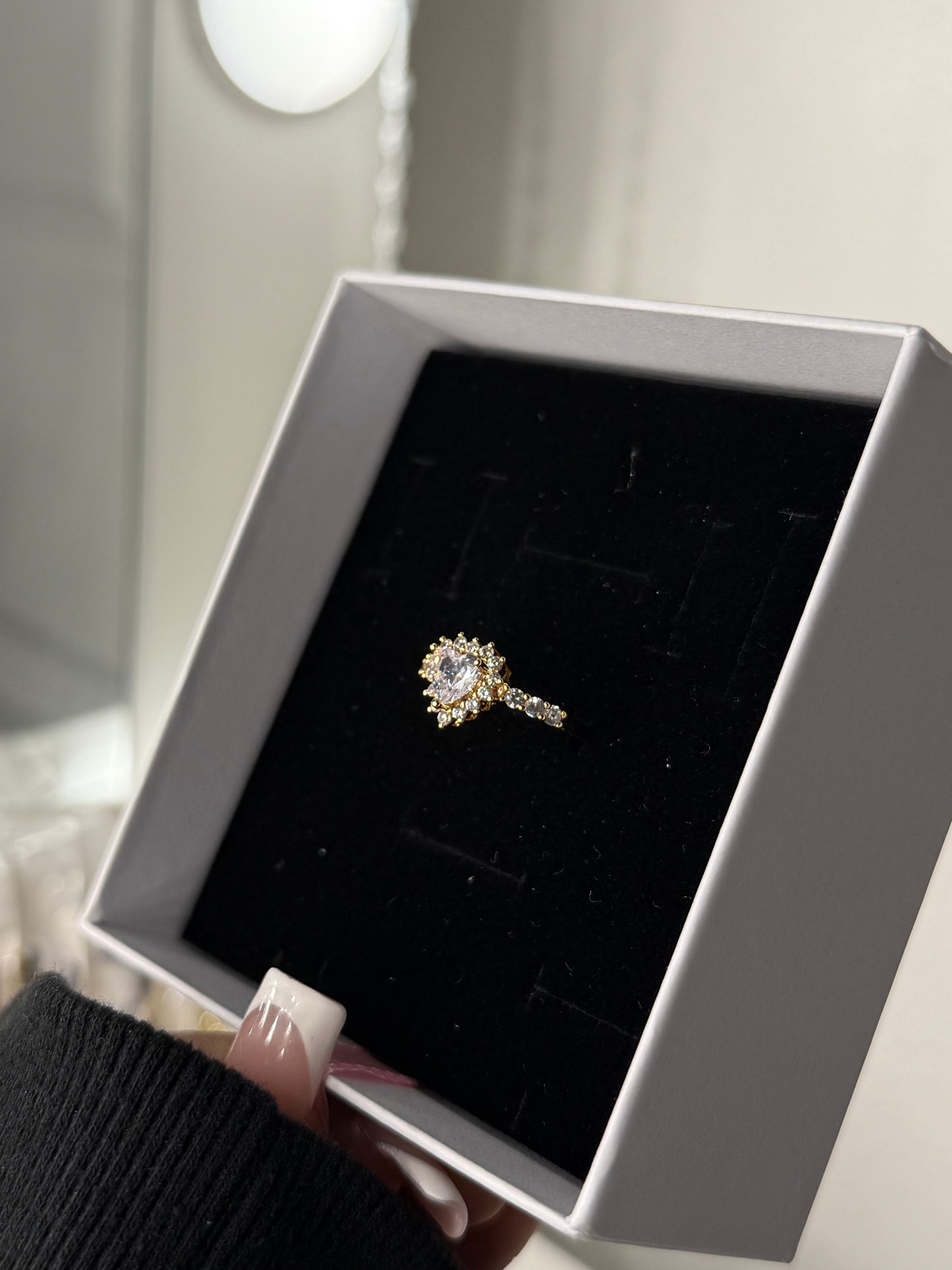 14K gold plated heart ring (size 6,7,8 available)