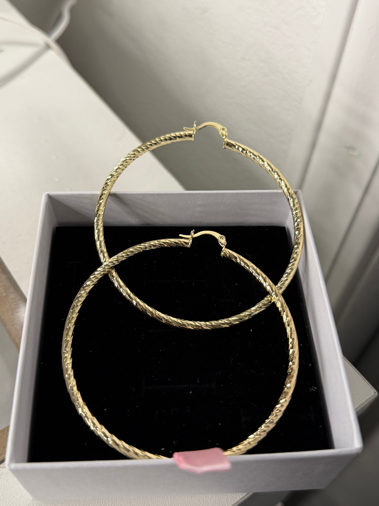Large 14K gold, plated hoop earrings