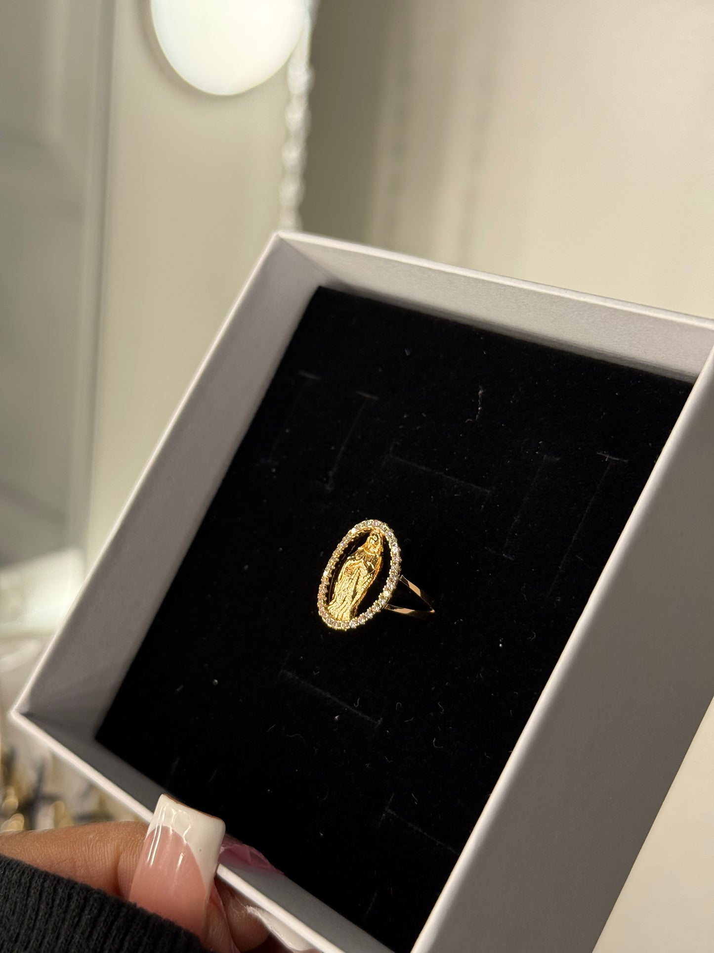 Gold plated Virgin Mary ring ( only size 6 available )