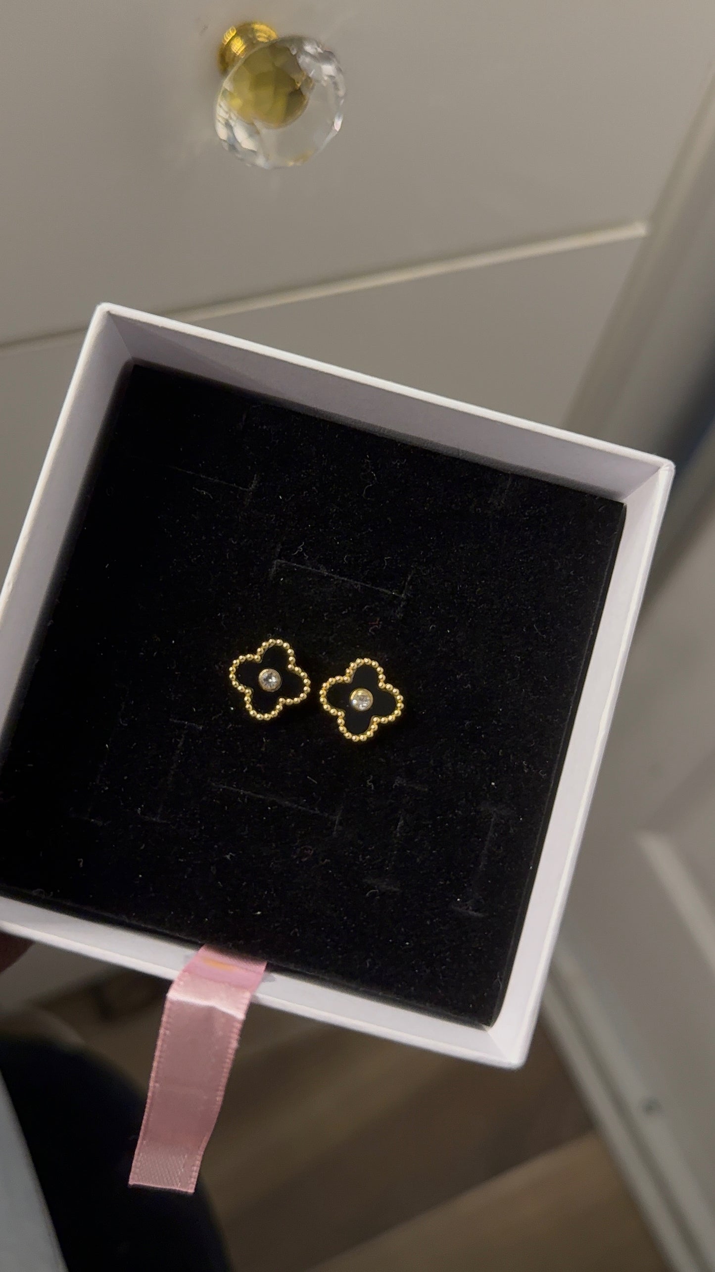 Black clover earrings