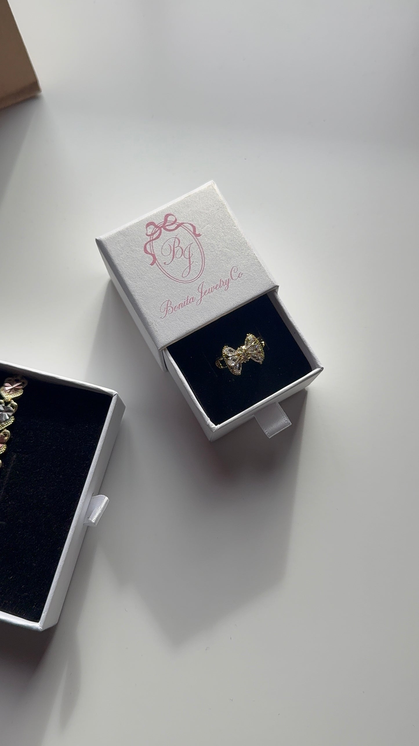 Gold plated bow ring