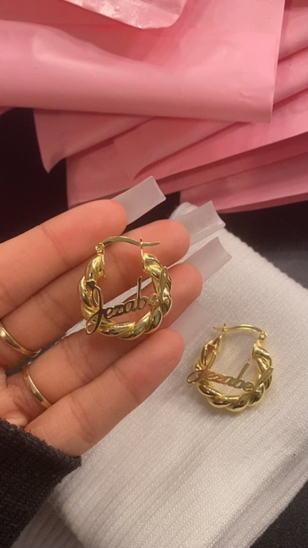 Stainless steel Personalized name earrings