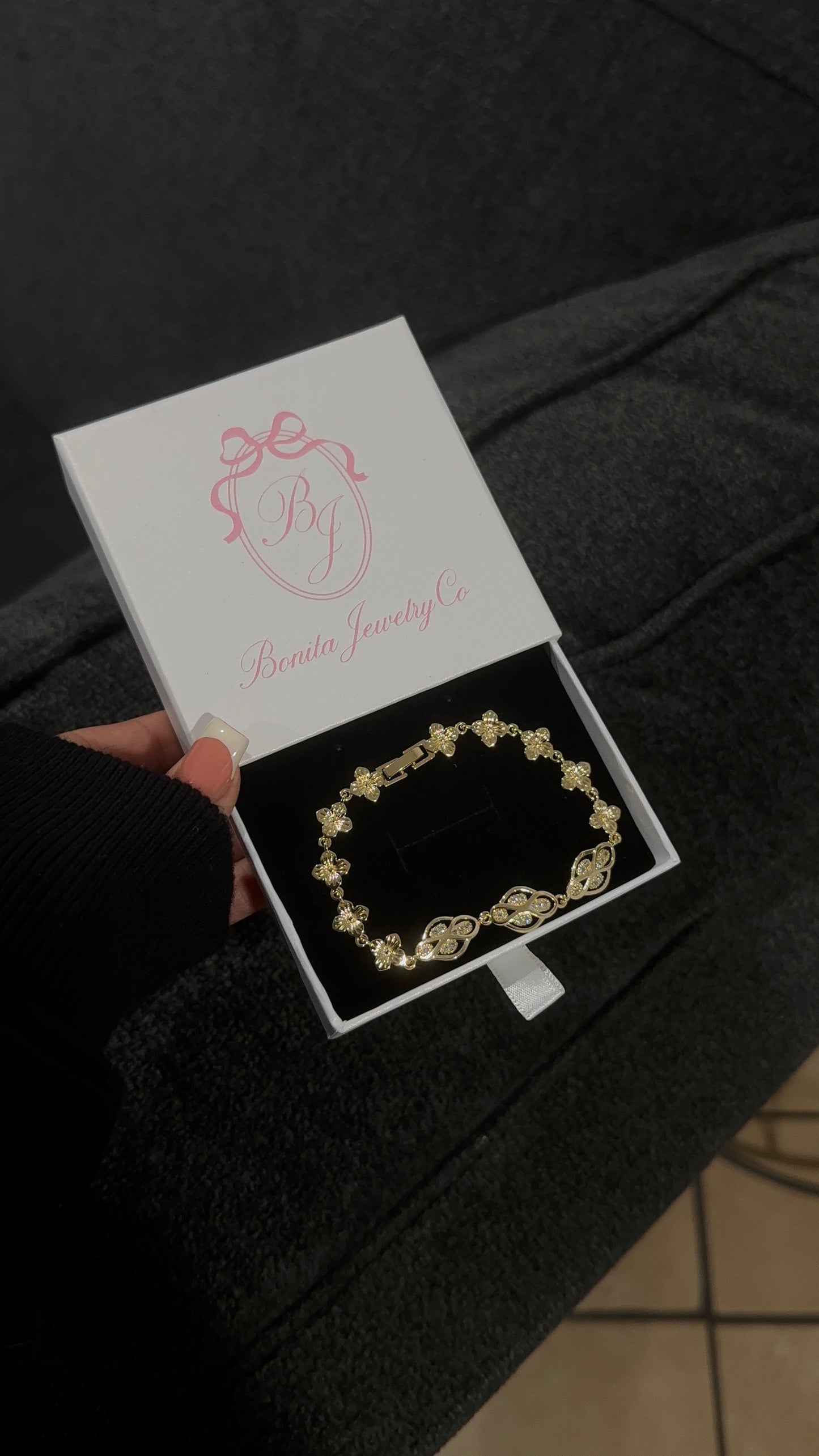 All gold flower bracelet