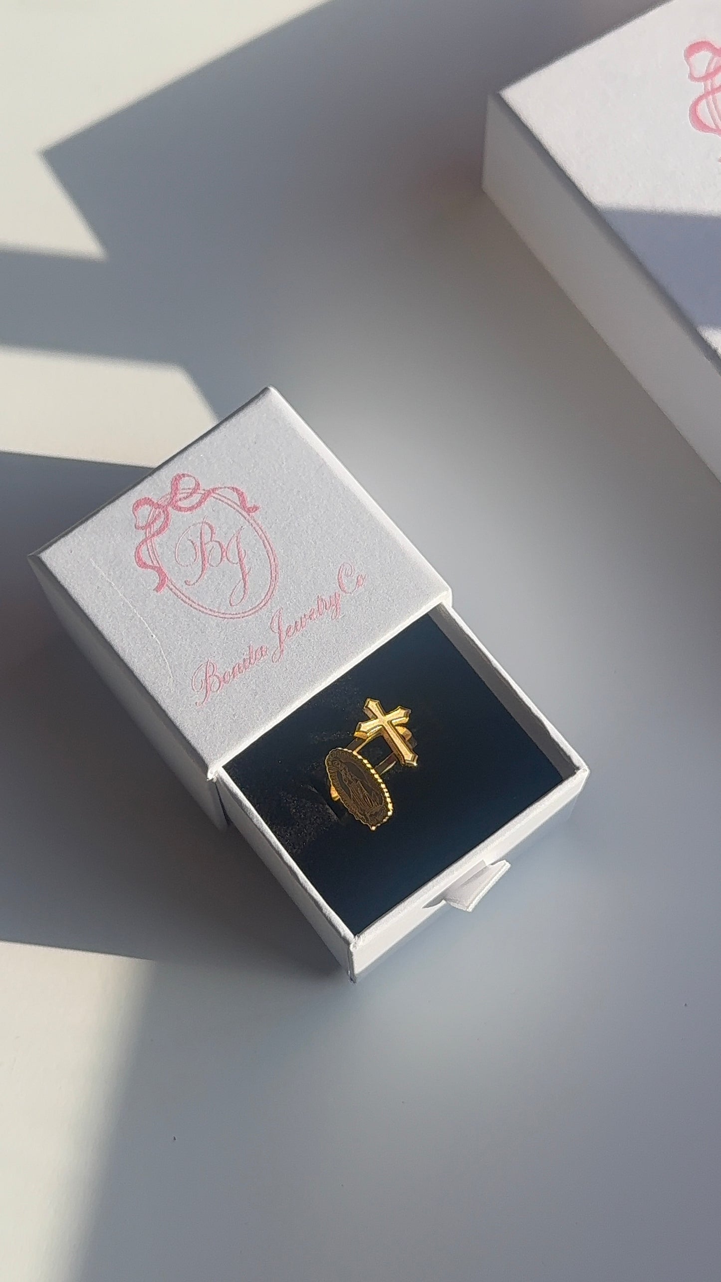 Personalized Virgencita & Cruz Duo Ring