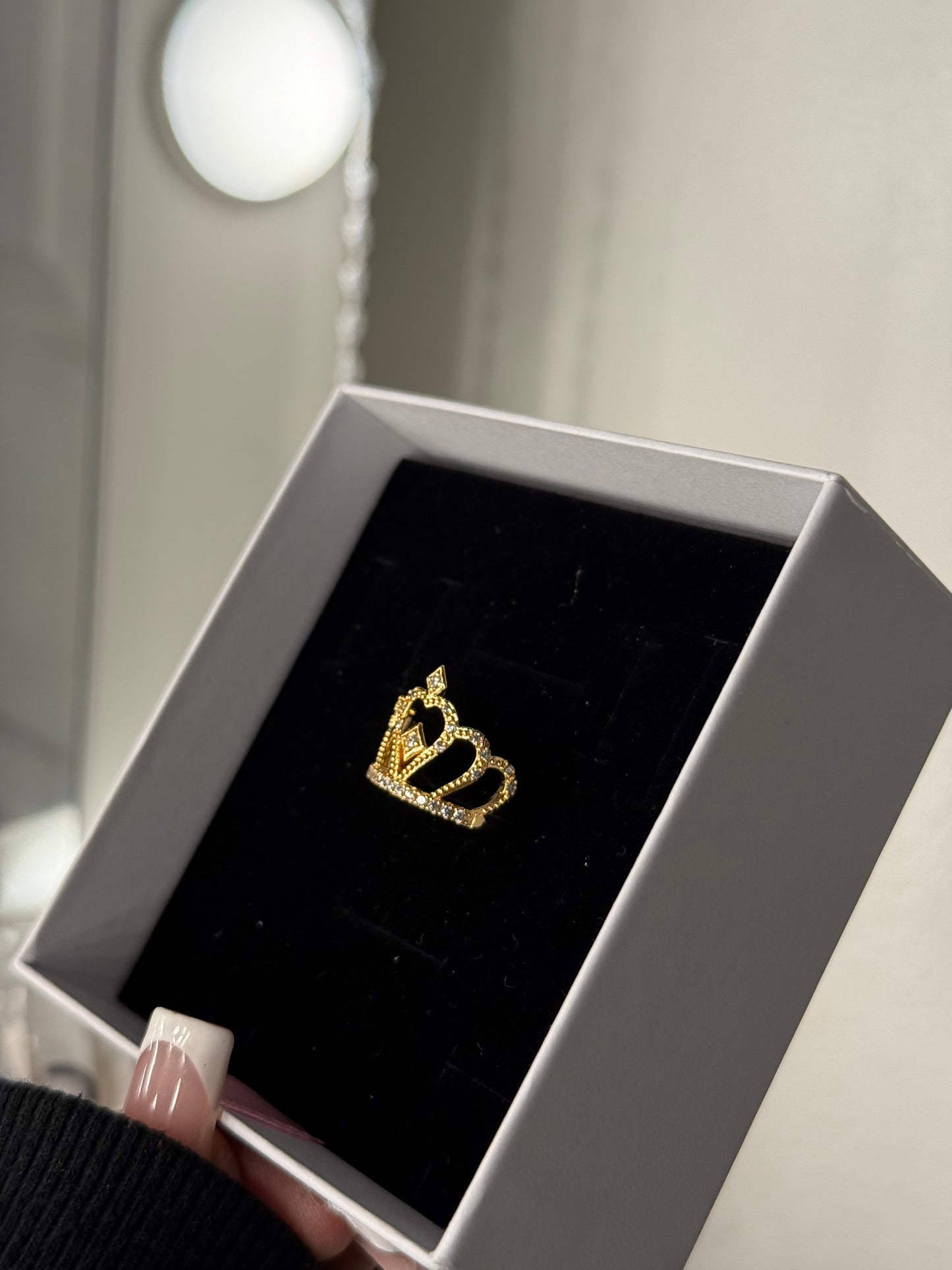 Gold plated crown ring (size 7 and 8 available)