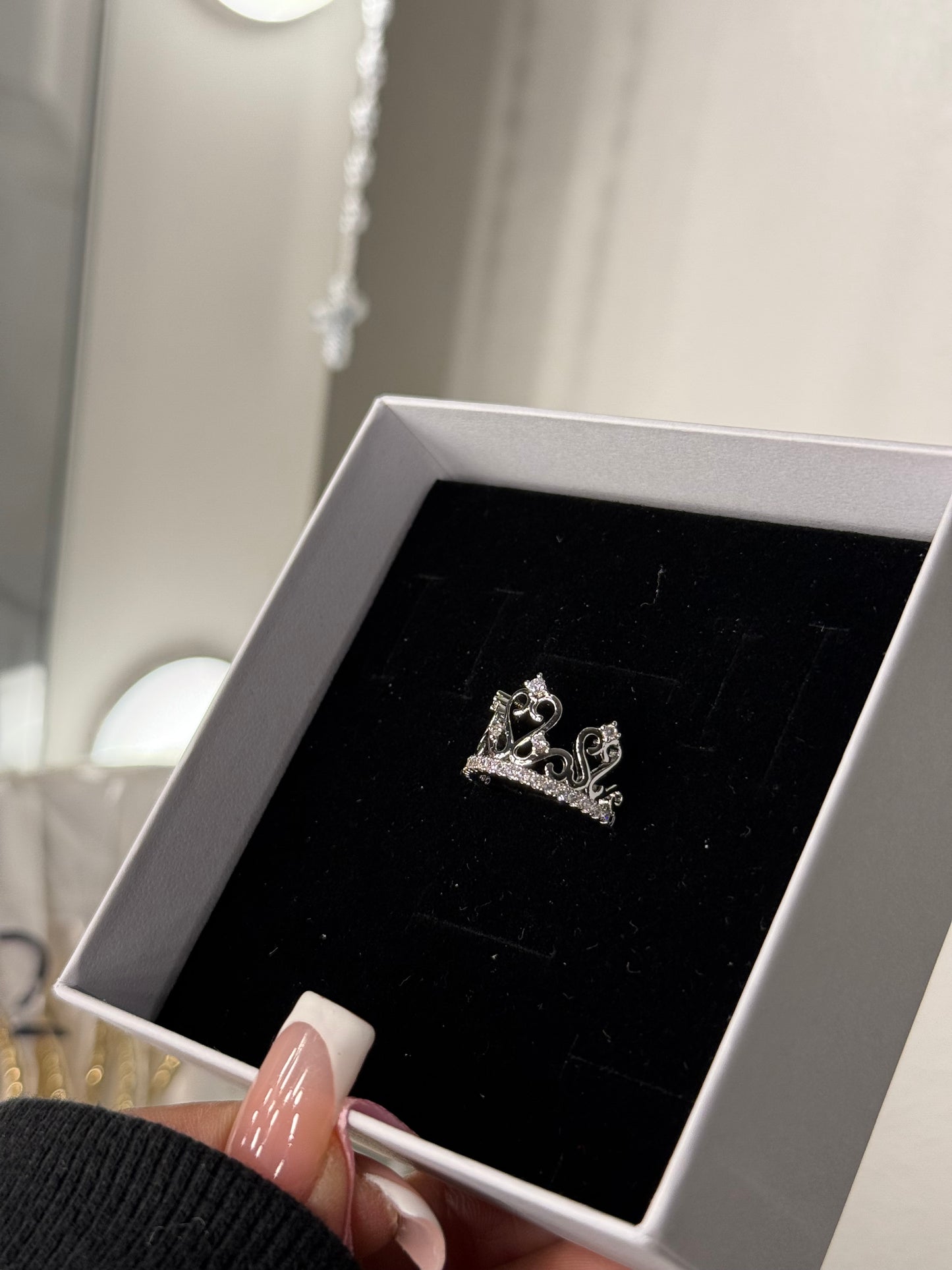 Silver plated crown ring (size 6, 7 , 8 , 9 available)