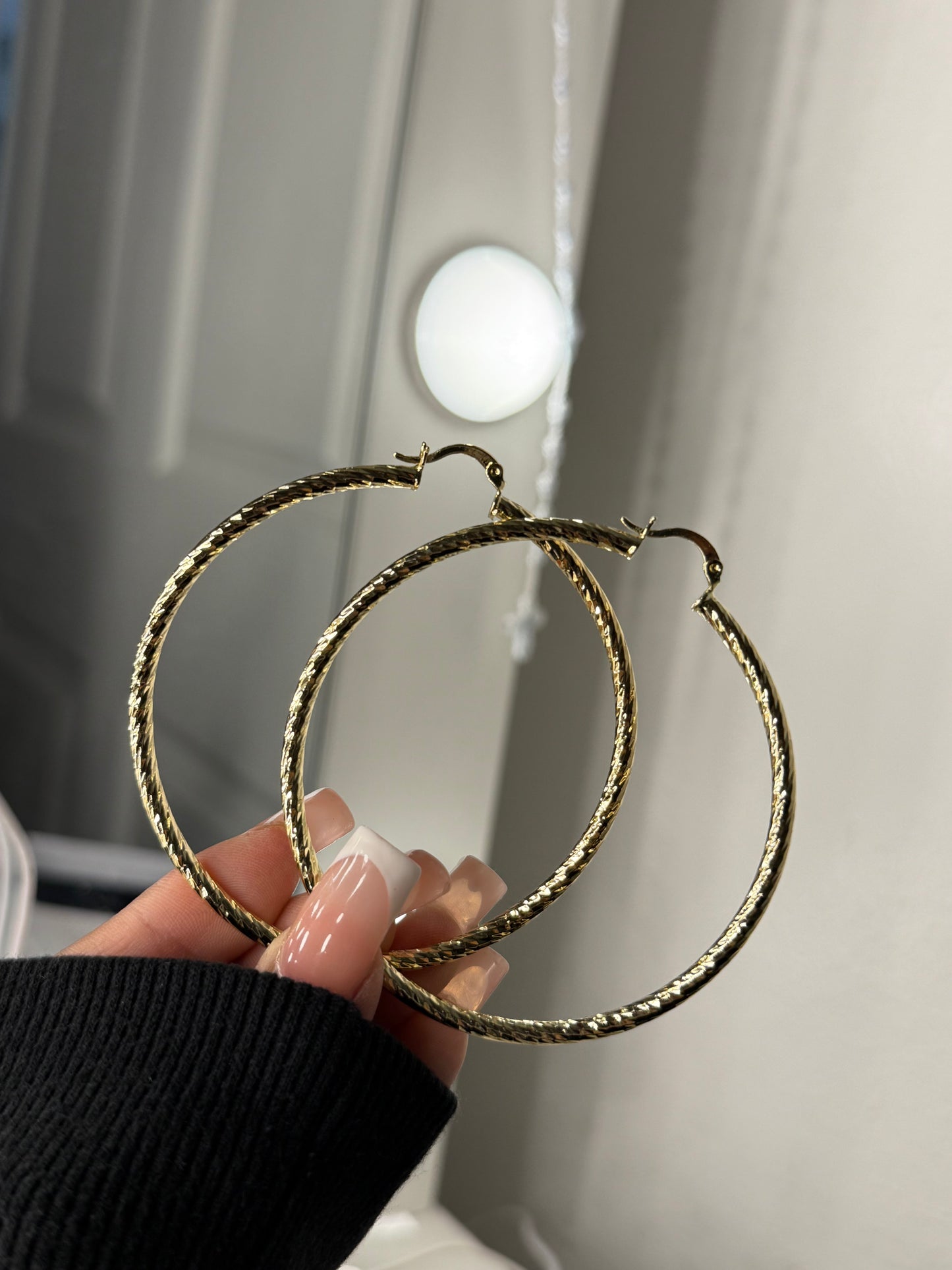 Large 14K gold, plated hoop earrings