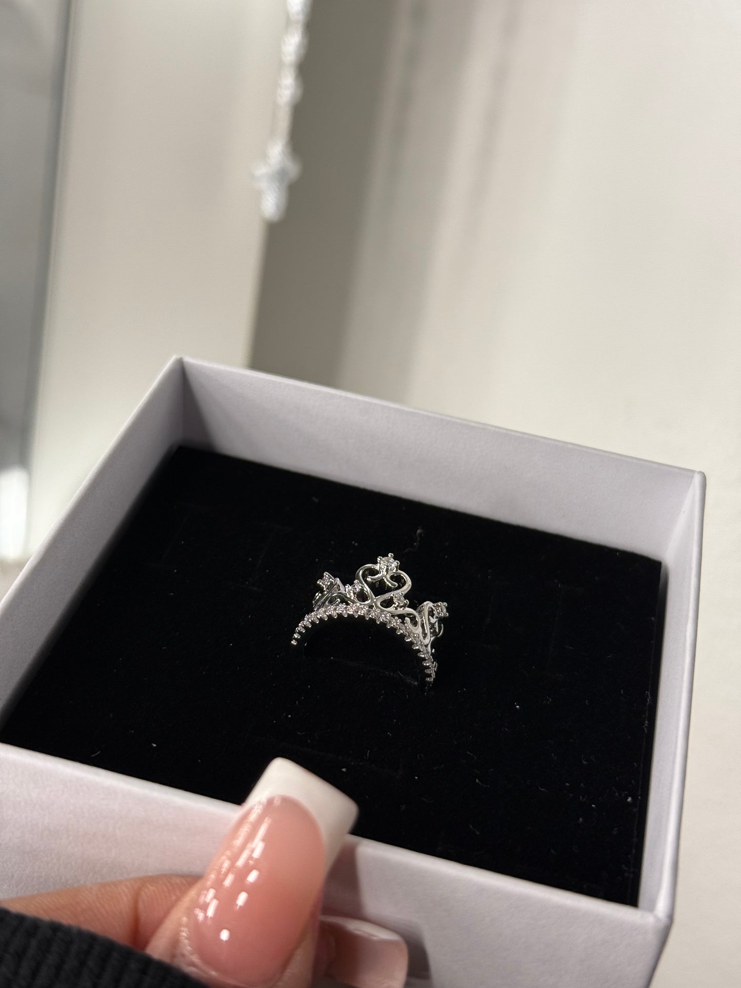 Silver plated crown ring (size 6, 7 , 8 , 9 available)