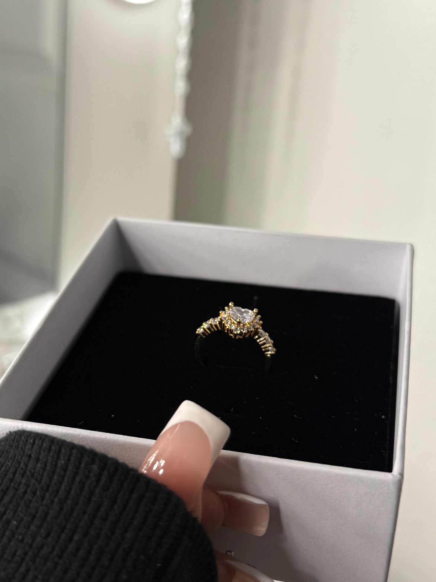 14K gold plated heart ring (size 6,7,8 available)