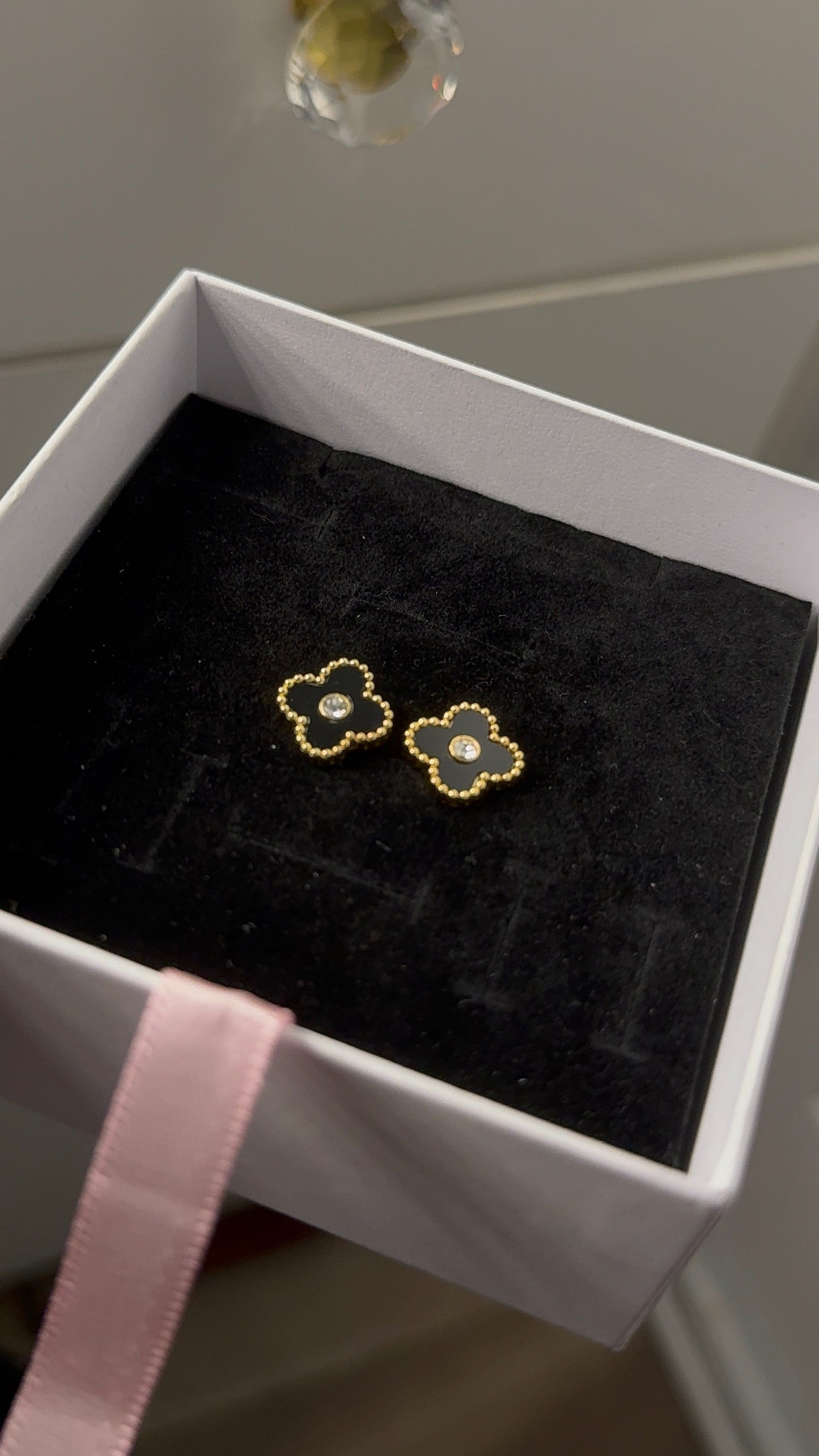 Black clover earrings