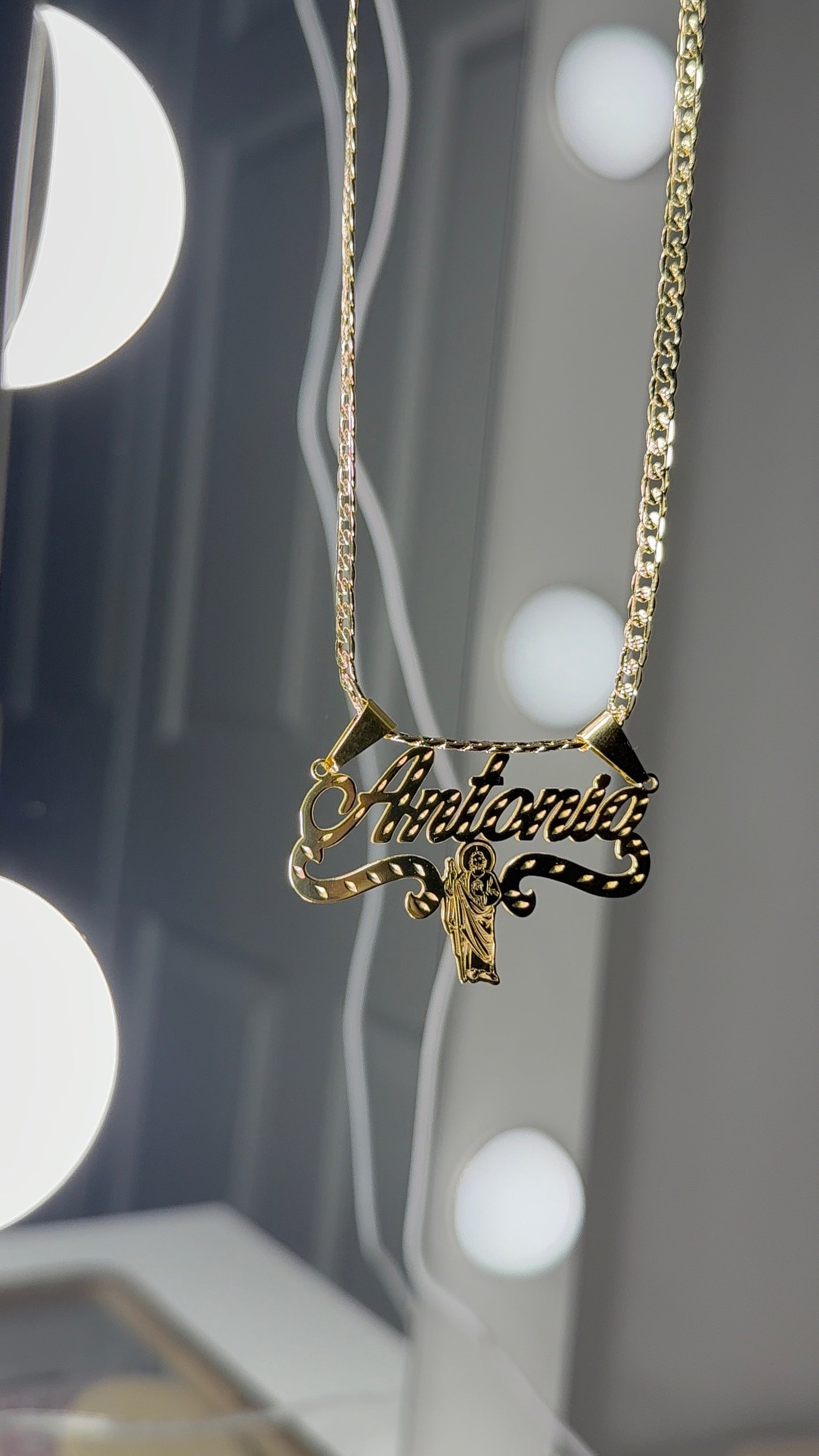 Personalized sanjudas name necklace