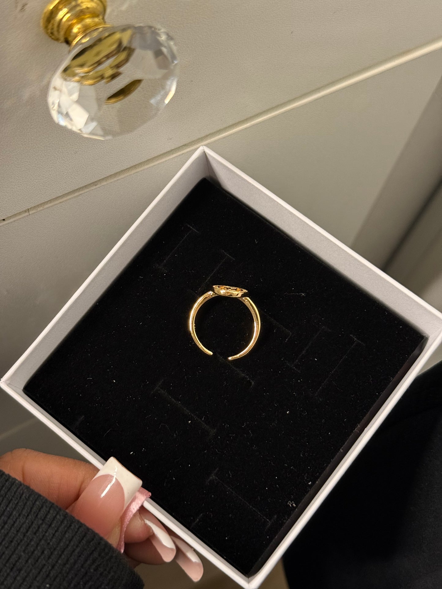 Adjustable Virgin Mary gold plated ring