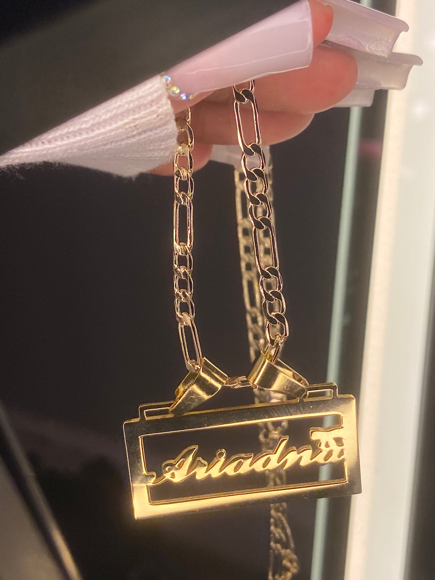 14K gold plated personalized bow🎀name necklace