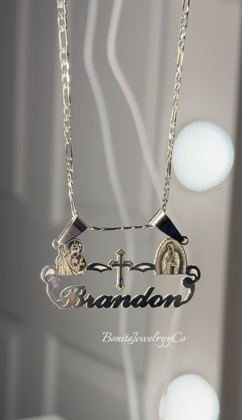 Personalized name necklace - religious