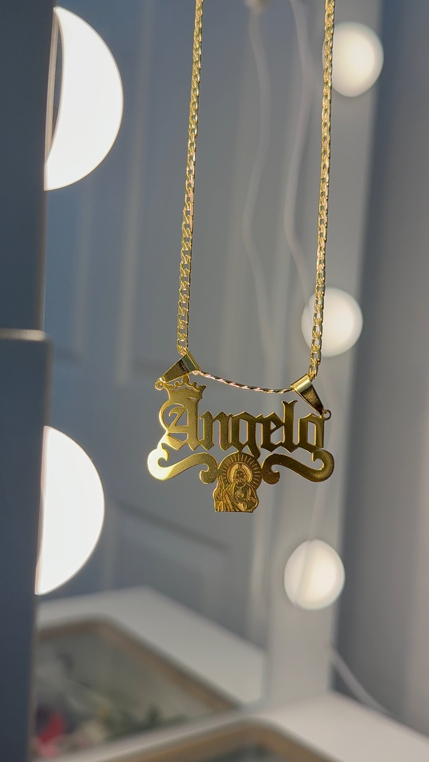 14K gold plated / stainless steel san Judas personalized name necklace