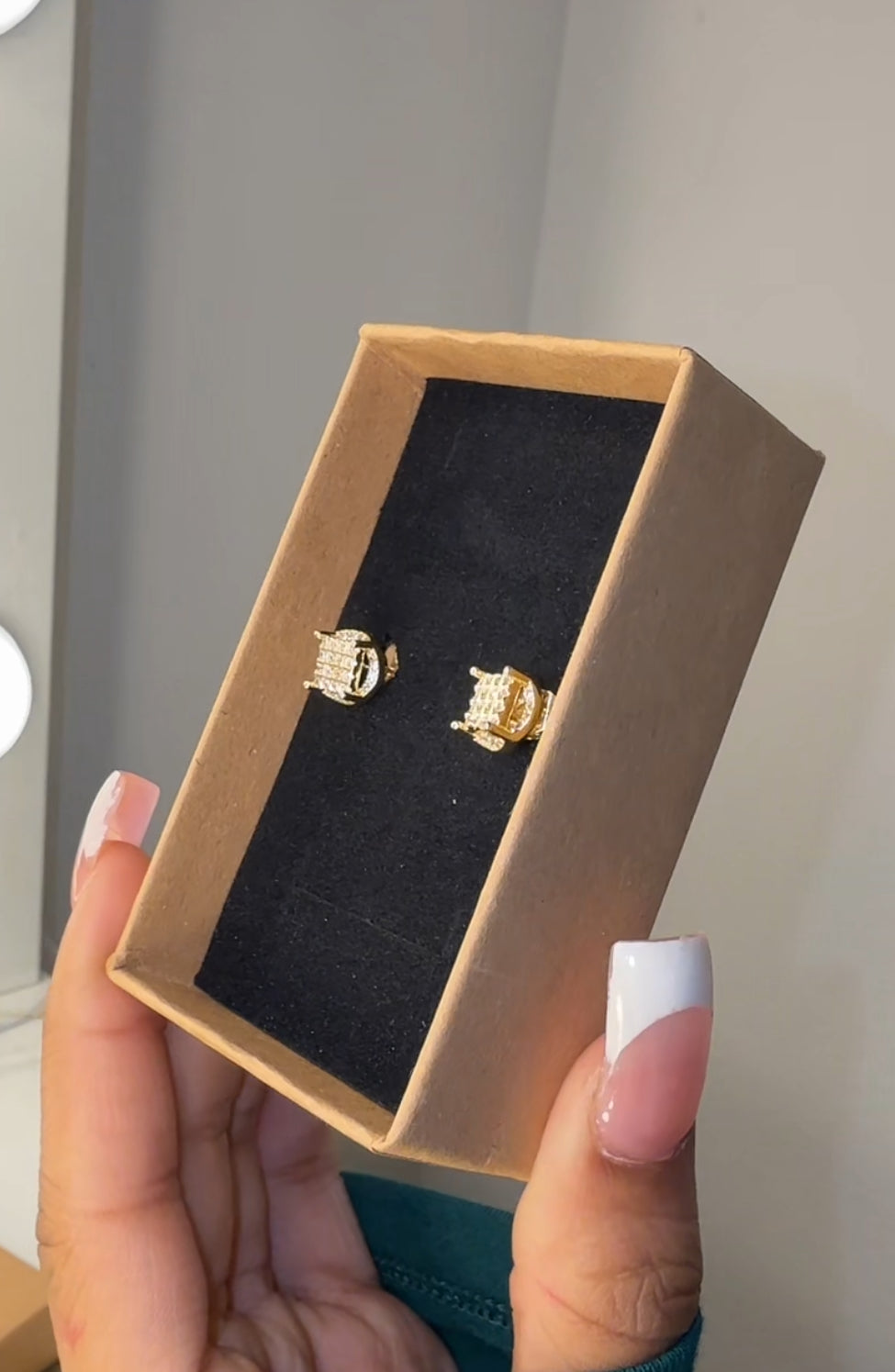 14K gold plated unisex earrings