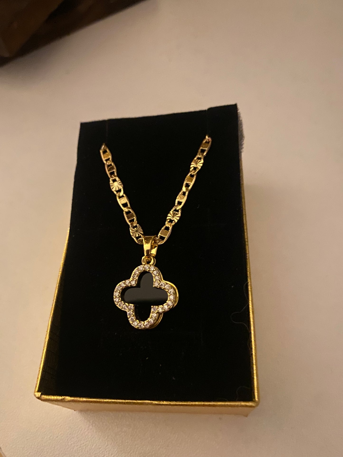 Black clover necklace