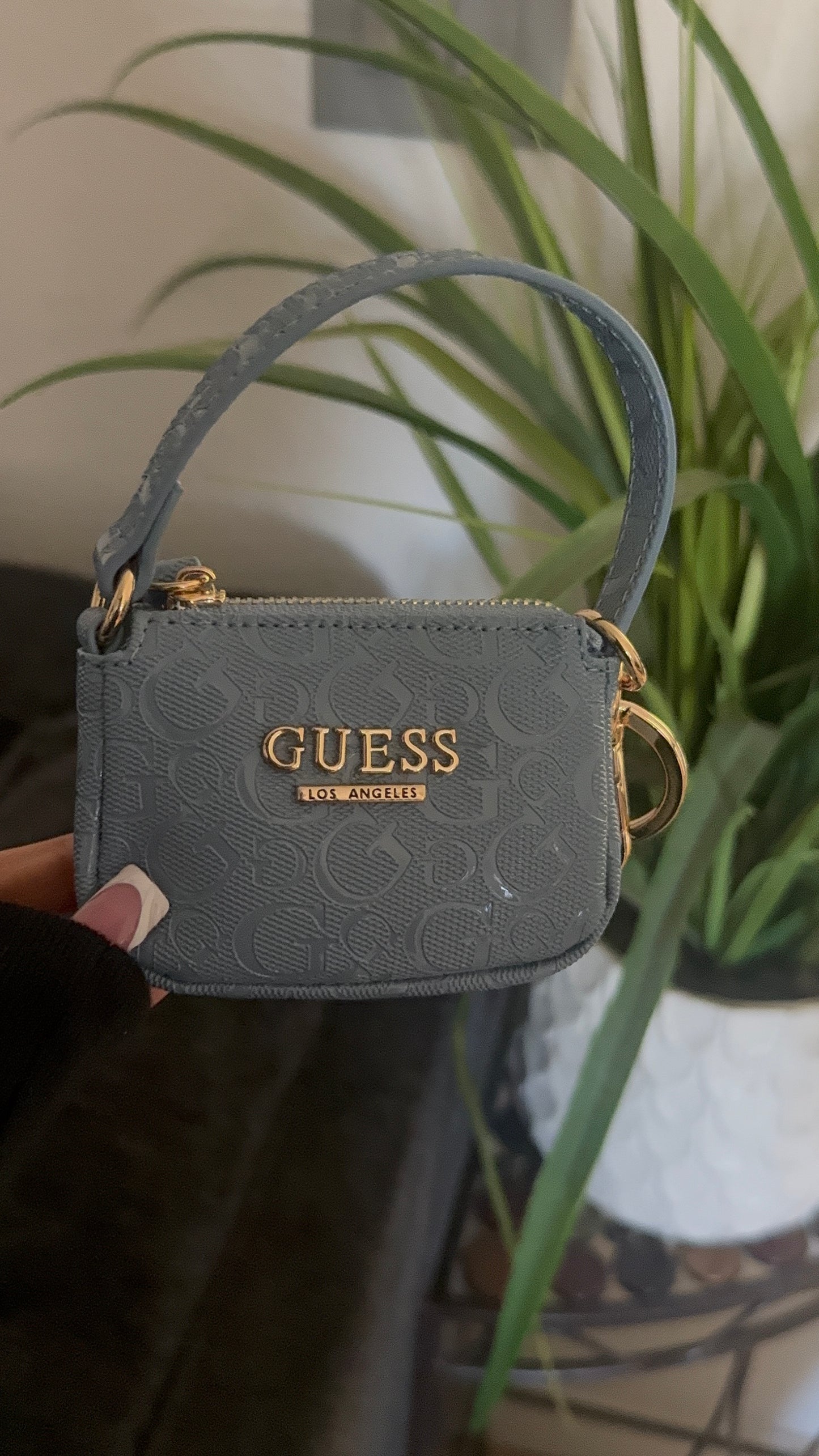 Blue mini purse keychain