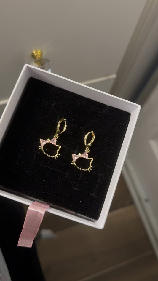 Pink HK Huggie earrings