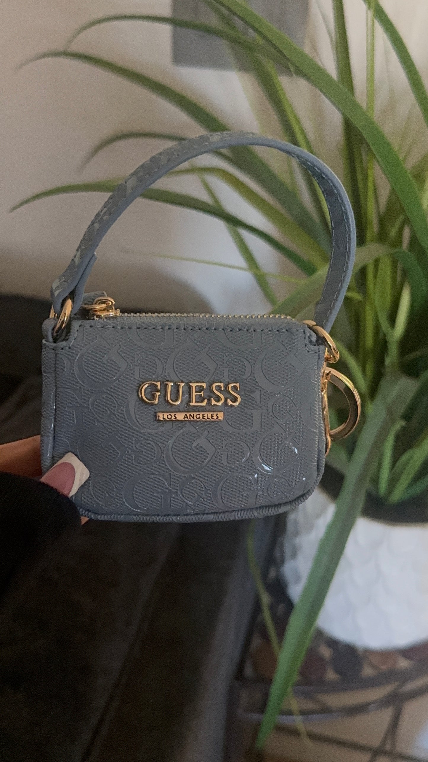Blue mini purse keychain
