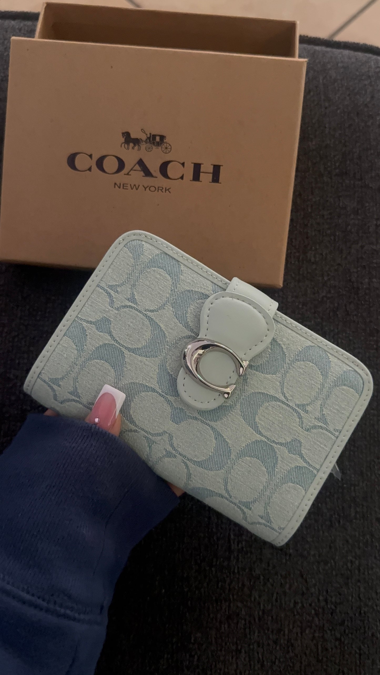Blue wallet with box - ready to ship