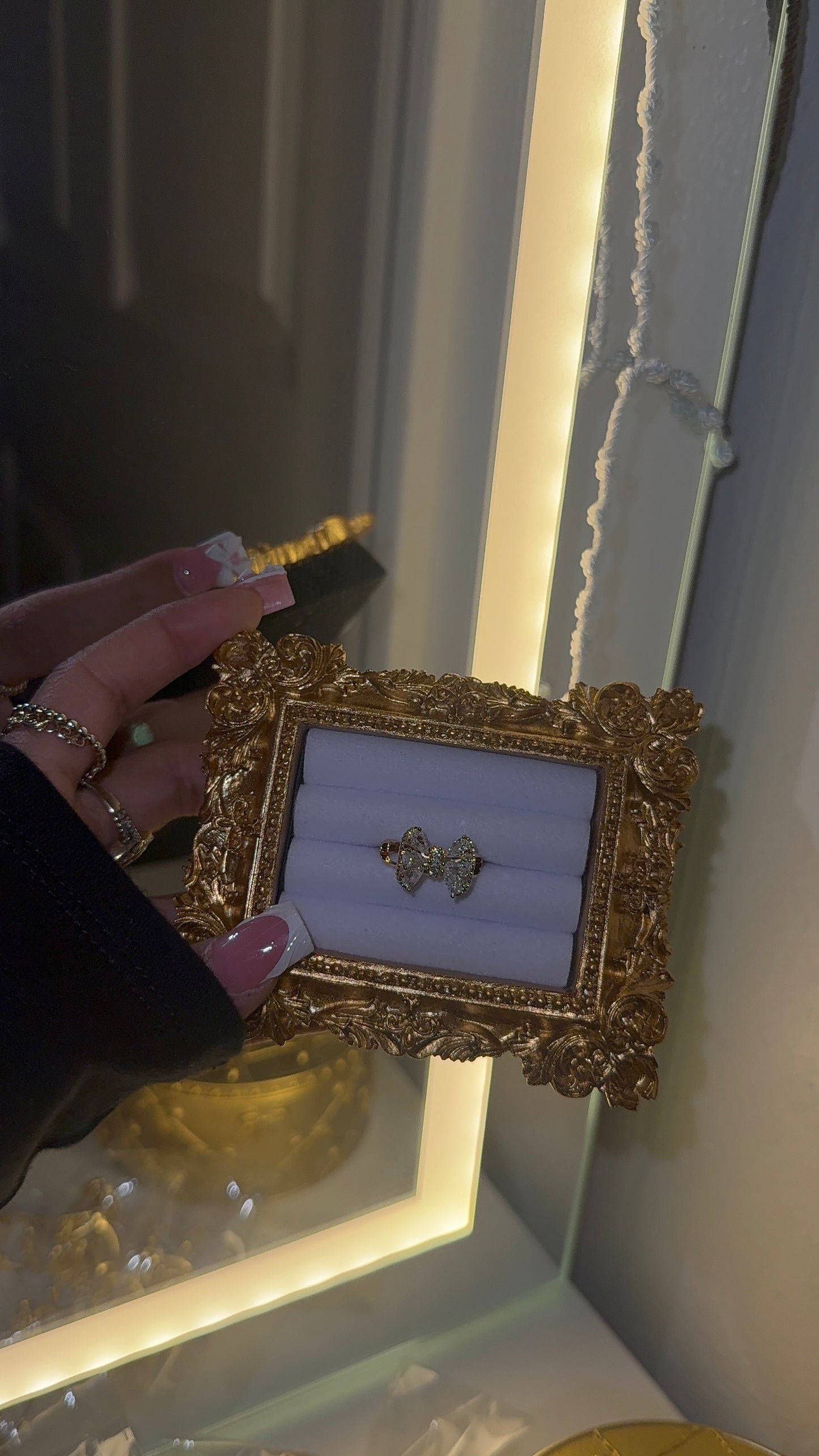 Gold plated bow ring