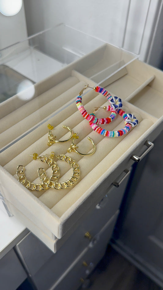 Set of 3 hoop earrings