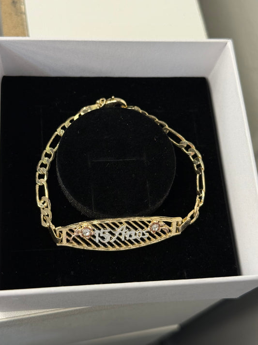 “ 15 Años “ gold plated bracelet  
