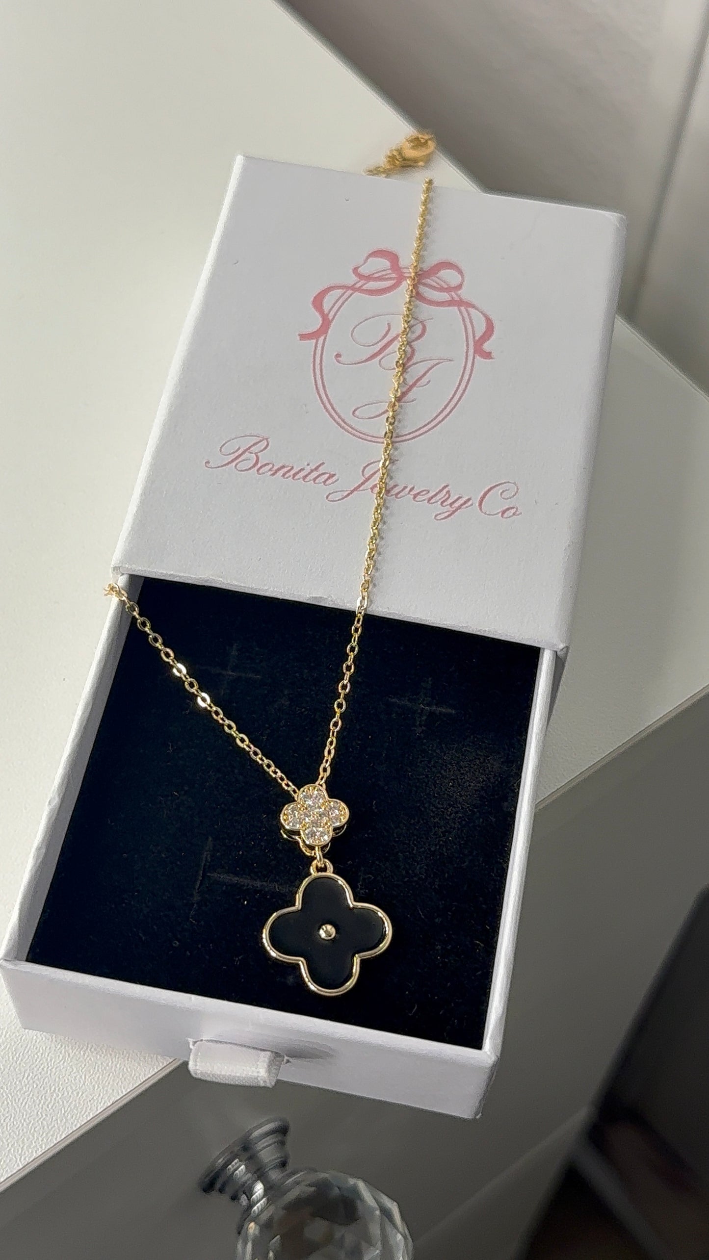 Black clover necklace