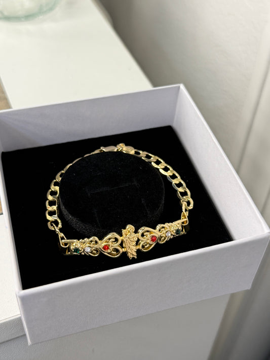Gold plated San Judas bracelet