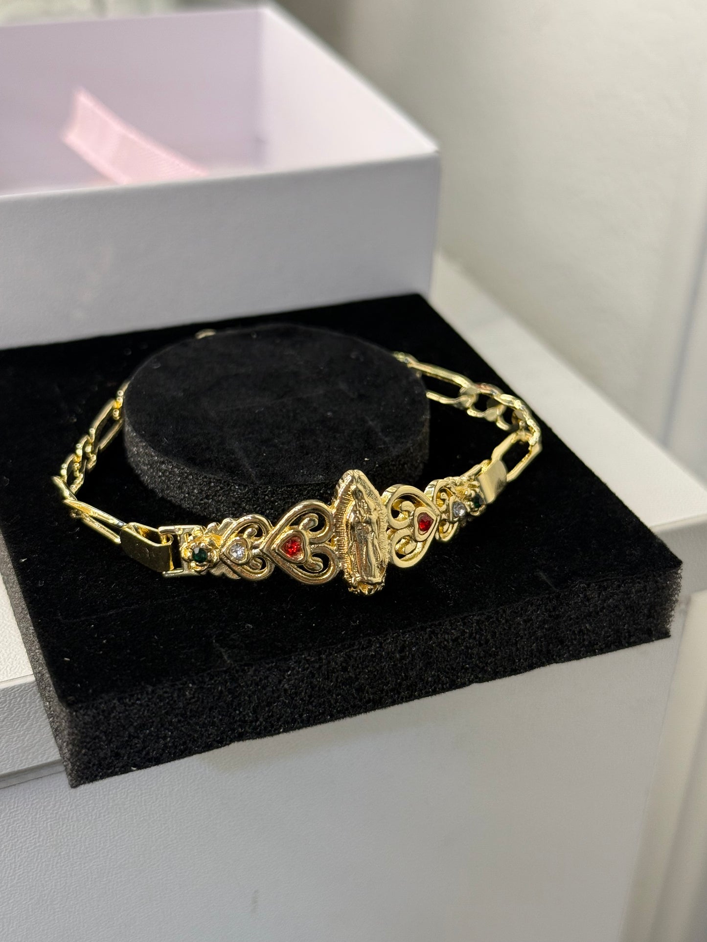 Gold plated Virgin Mary bracelet