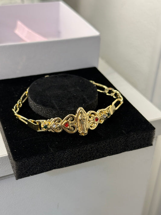 Gold plated Virgin Mary bracelet