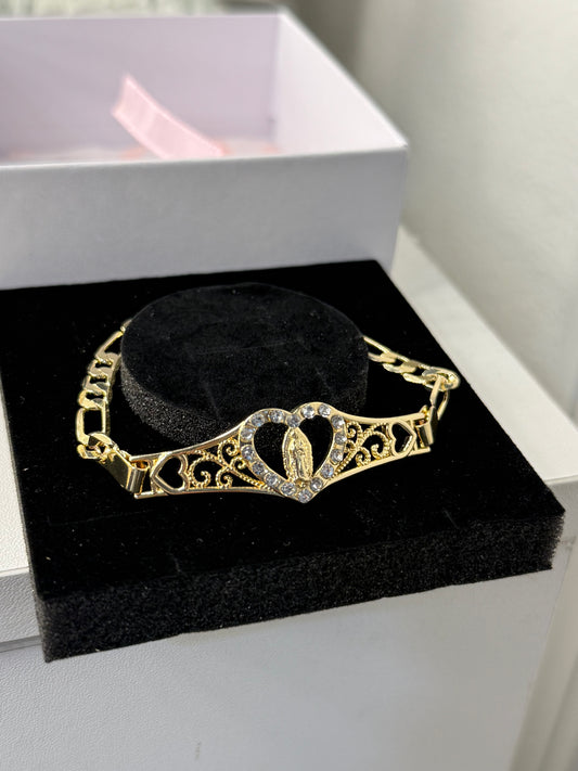 Virgin Mary heart bracelet