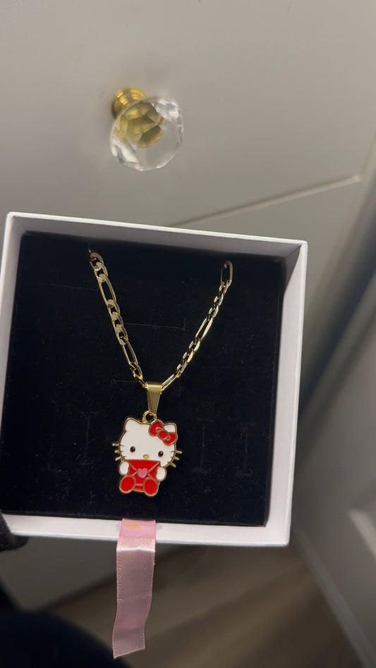 Gold plated hk pendant with figaro chain