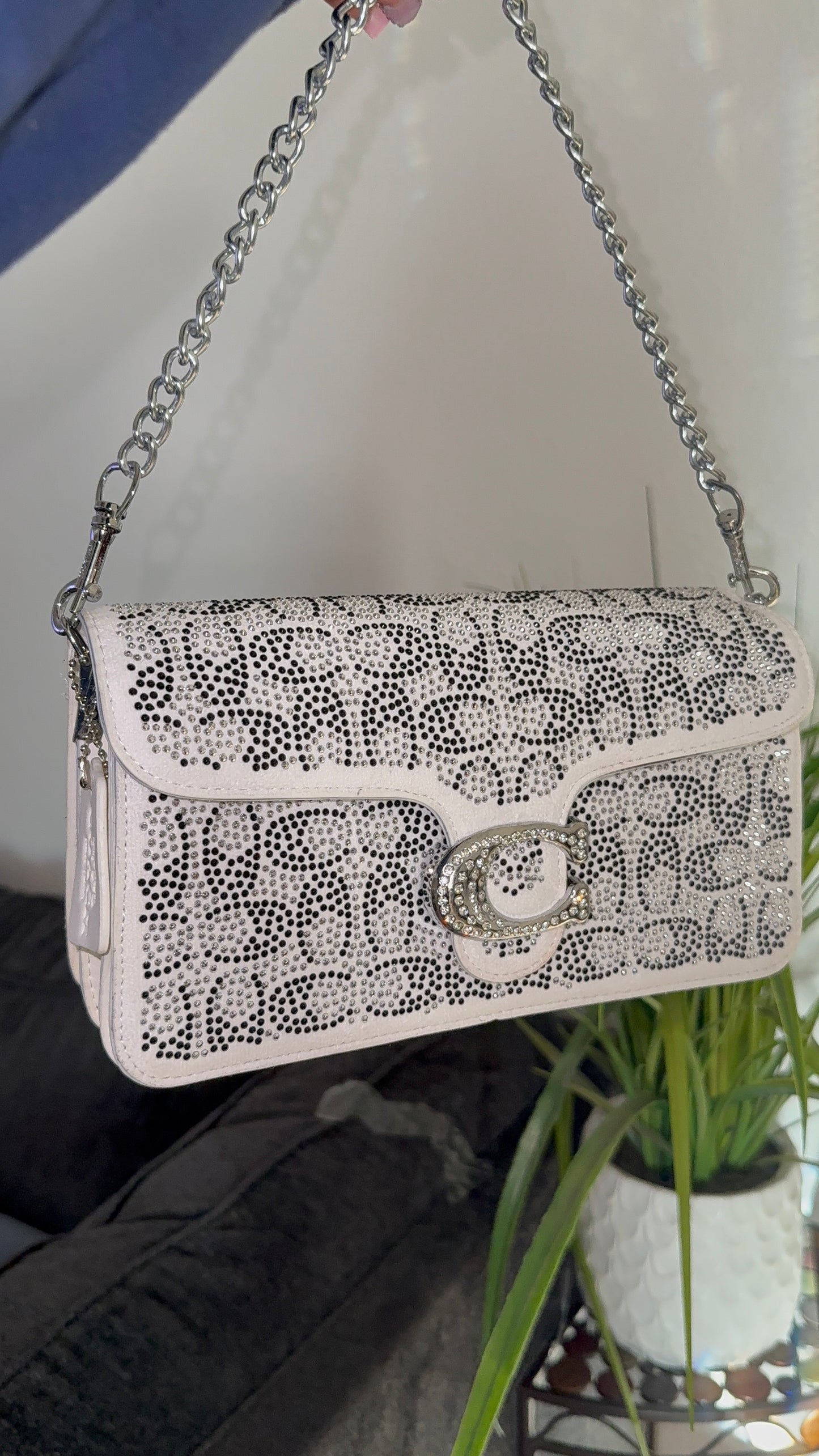 Sparkly white purse