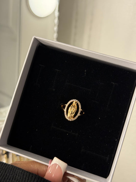 Gold plated Virgin Mary ring ( only size 6 available )