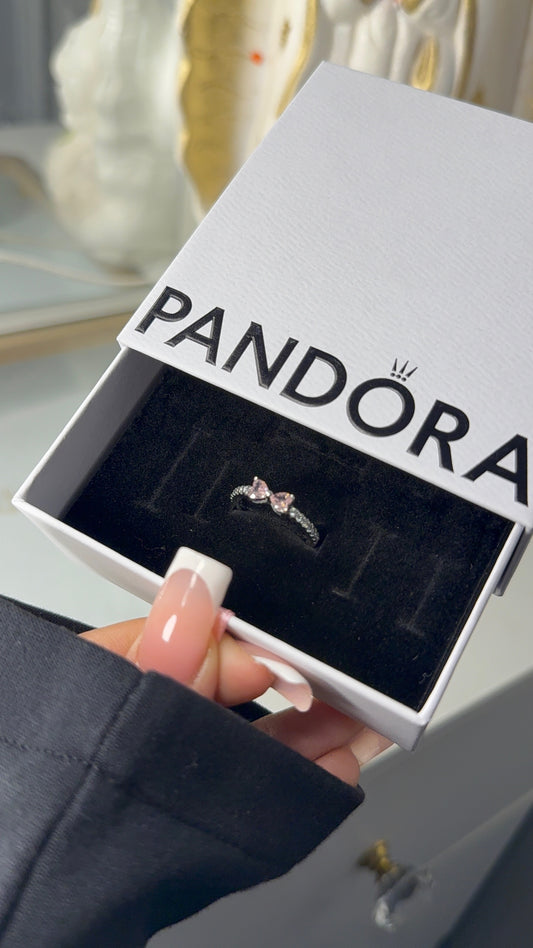 Silver plated bow ring - size 5 , 6 , 7 available