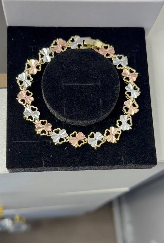 Tricolor clover bracelet