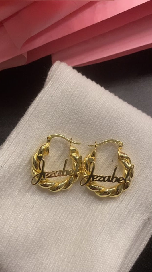 Stainless steel Personalized name earrings