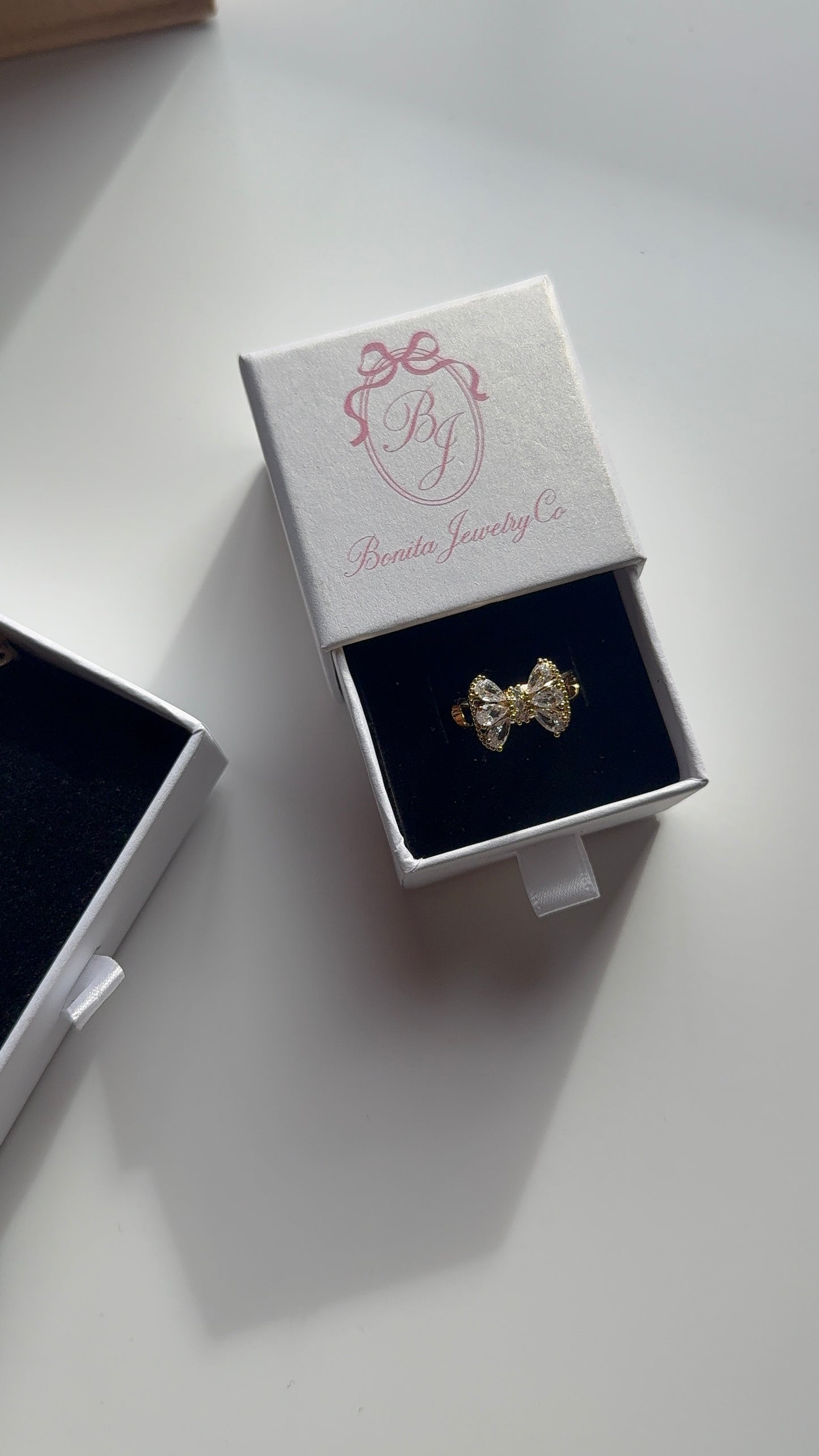 Gold plated bow ring
