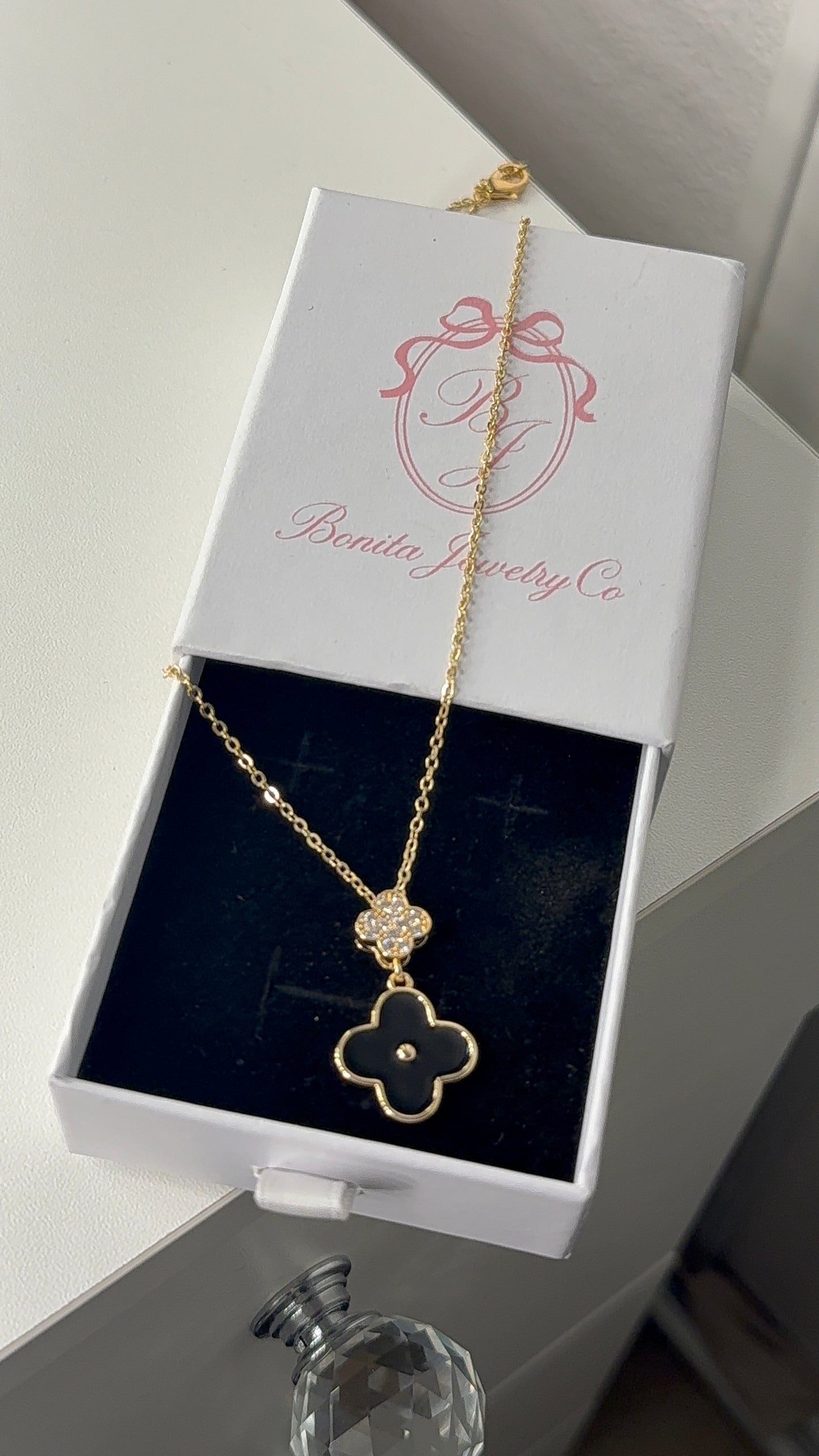 Black clover necklace