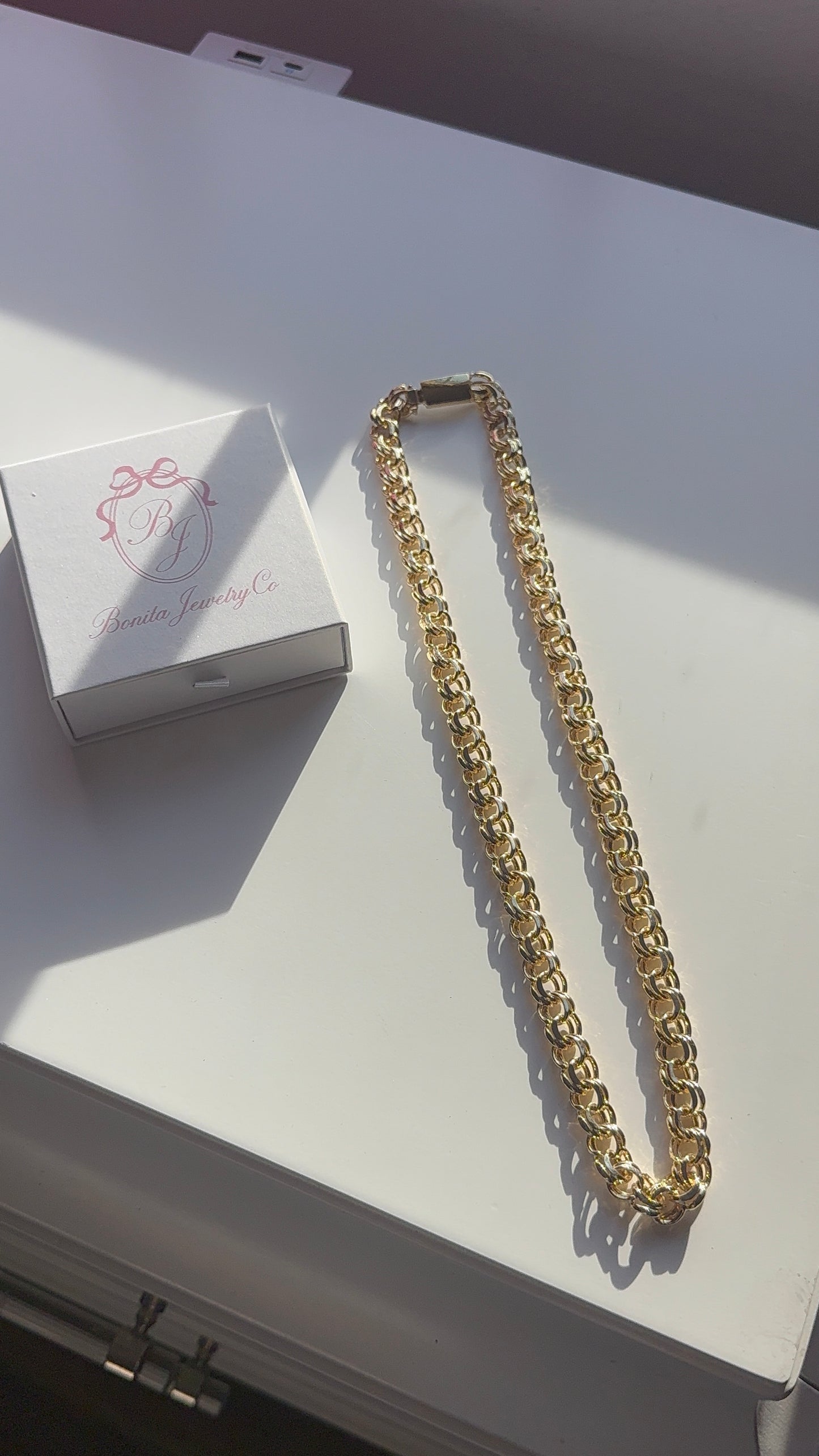 Gold plated link chain