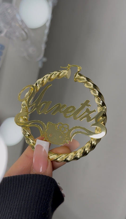 Personalized HK name earrings