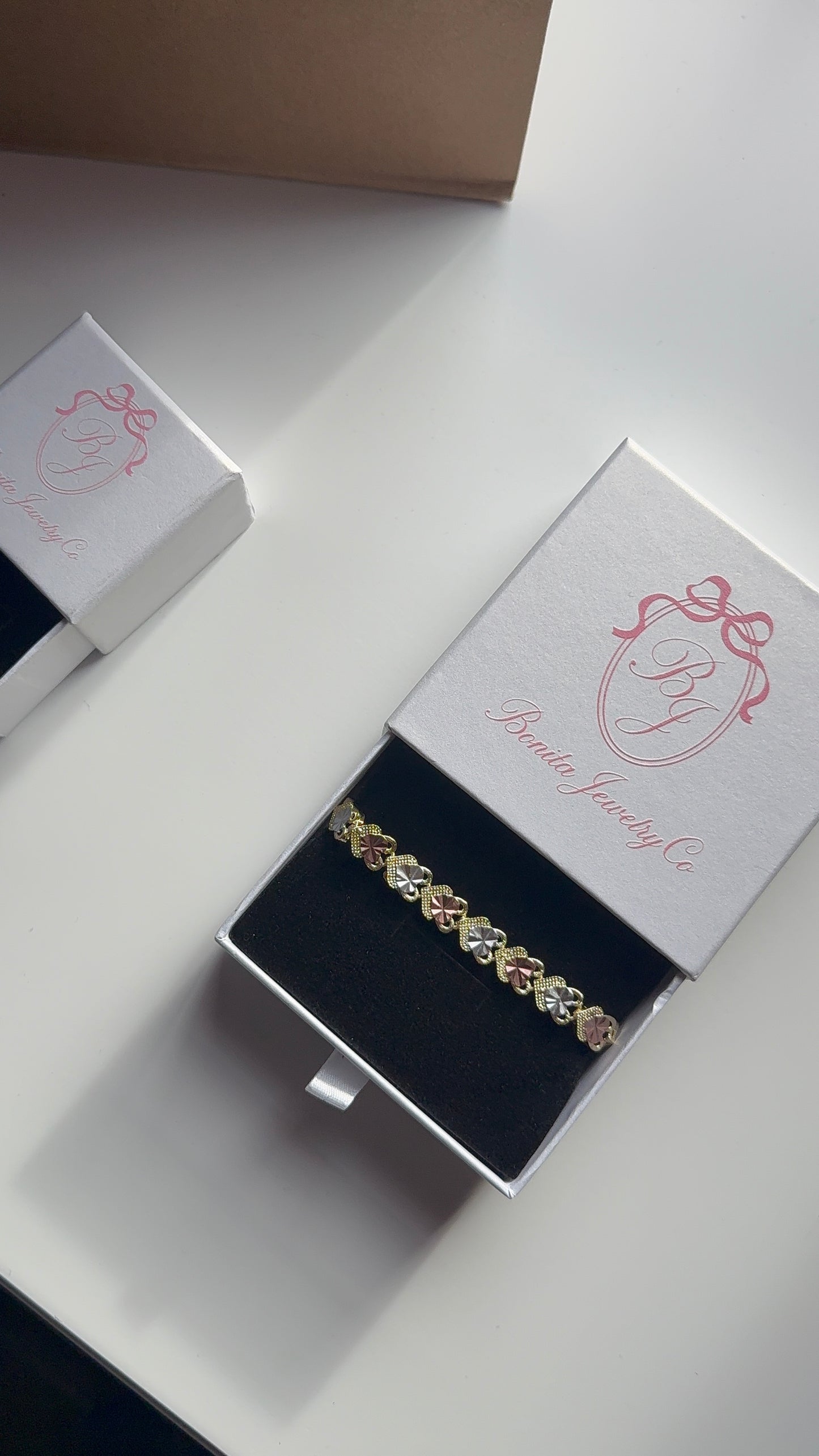Tricolor heart bracelet