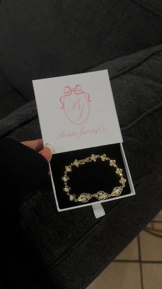 All gold flower bracelet